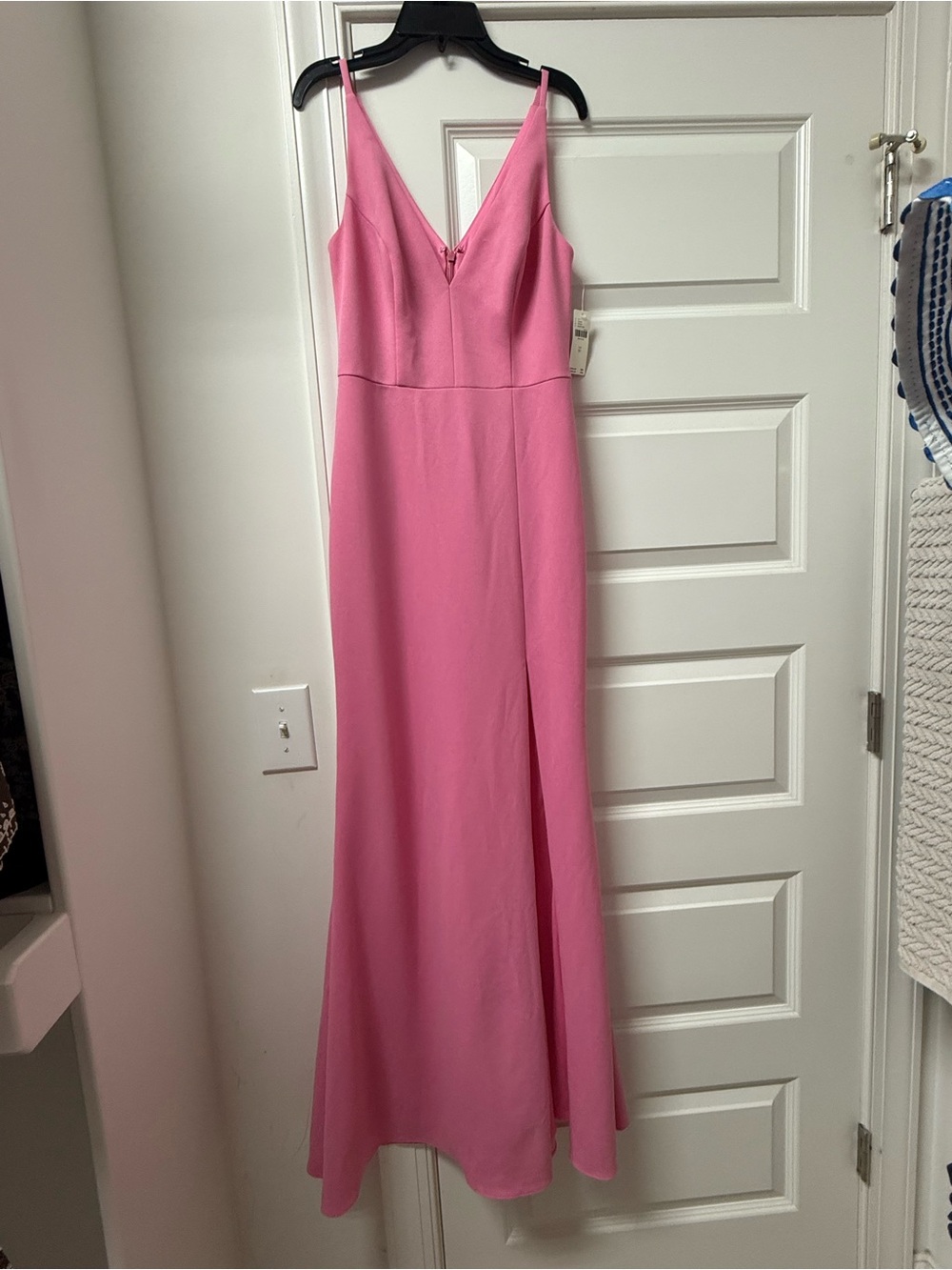 Anthropologie Pink V‑Neck Spaghetti Strap Maxi Dress